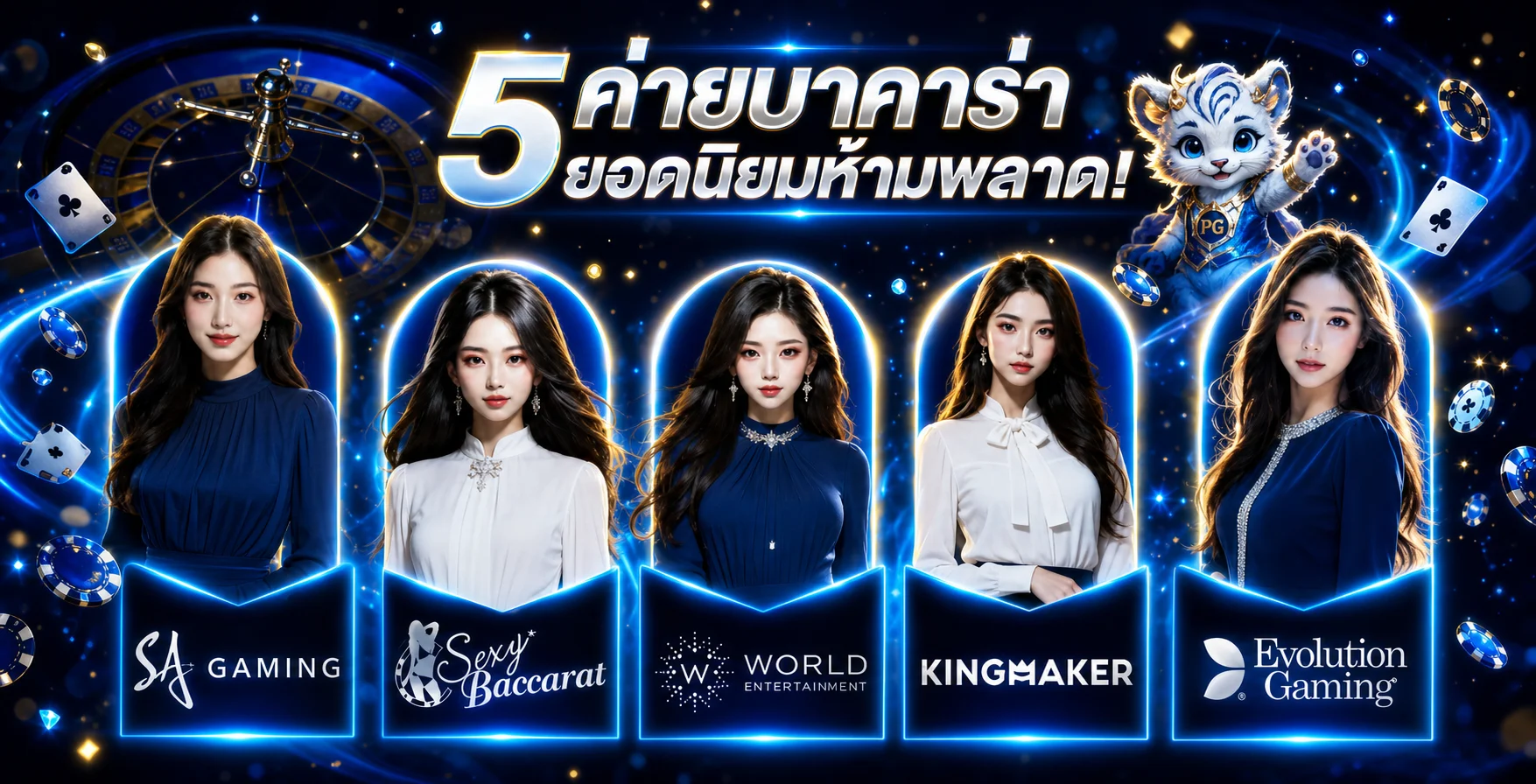 ค่ายคาสิโนออนไลน์ยอดนิยมใน LOT168 โทนน้ำเงินทอง
